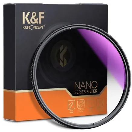 K&F Concept 49MM Nano-X Soft Graduated ND8 Filter, HD, Waterproof, Anti Scratch, Blue Coated KF01.1538