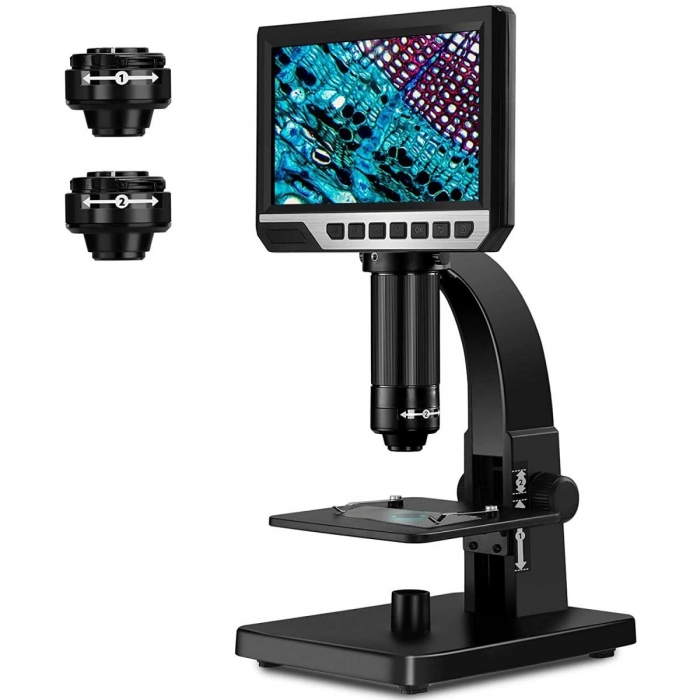 K&F Concept K&F LCD Digital Microscope, 7" IPS Display, 1080P, 50x-2000X Magnification Biological Microscope GW45.0029