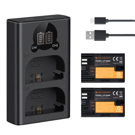 K&F Concept LP-E12 Digital Camera Dual Battery with Dual Channel Charger, for 