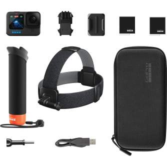 Sporta kameras - GoPro HERO12 Black Accessory Bundle w. The Handler, Head Strap 2.0 +battery - perc šodien veikalā un ar piegādi