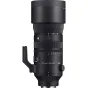 Sigma 70-200mm F2.8 DG DN OS sporta objekīvs Sony E-montāžai ar trijstūra galu, sānu skats, izceļot fokusēšanas gredzenu un apertūras atzīmes.