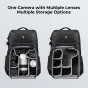 K&F Concept Camera Backpack 20L with customizable compartments, shockproof padding, and space for four lenses and a 15.6" laptop