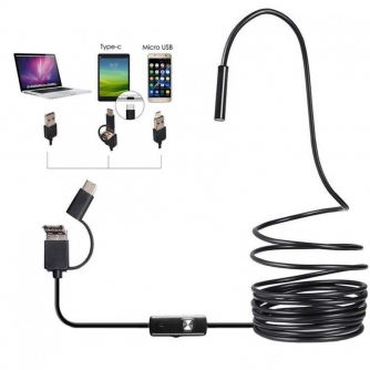 Compact Cameras - K&F Concept K&F Wireless USB Inspection Camera, Waterproof Endoscope Inspection Camera with 6 LED Lights, 3 in 1 GW45.0005 - quick order from manufacturer
