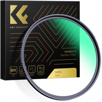 K&F Concept K&F 82MM Nano-X Black Mist Filter 1/4, HD, Waterproof, Anti Scratch, Green Coated KF01.1484