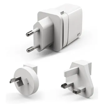 Mobilo tālruņu, planšetdatoru, GPS lādētāji - Silicon Power travel adapter USB/USB-C QM16 20W, white SP20WASYQM162PAW - ātri pasūtīt no ražotāja