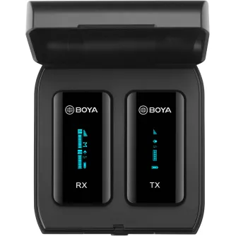 Bezvadu piespraužamie mikrofoni - Boya wireless microphone BY-XM6-K1 + charging case BY-XM6-K1 - быстрый заказ от производителя
