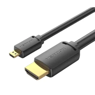 Wires, cables for video - Vention HDMI-D Male to HDMI-A Male 4K HD Cable 1m Vention AGIBF (Black) - buy today in Master Foto store and with delivery