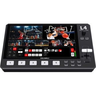Video mixer - FeelWorld L4 HDMI Livestream Switcher with Built-In Monitor - quick order from manufacturer