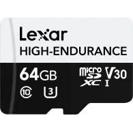 Memory Cards - LEXAR MICROSD HIGH-ENDURANCE MICROSDXC UHS-I/U3/10 R100/W35 (V30) 64GB LSDM10-64 - quick order from manufacturerMemory Cards - LEXAR MICROSD HIGH-ENDURANCE MICROSDXC UHS-I/U3/10 R100/W35 (V30) 64GB LSDM10-64 - quick order from manufacturer