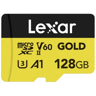 Sortimenta jaunumi - LEXAR MICROSD GOLD MICROSDXC UHS-II/C10/A1/U3 R280/W100 (V60) 128GB LMSGOLD128G- - ātri pasūtīt no ražotāja