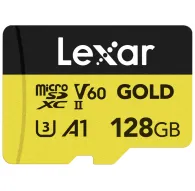 Memory Cards - LEXAR MICROSD GOLD MICROSDXC UHS-II/C10/A1/U3 R280/W100 (V60) 128GB LMSGOLD128G- - quick order from manufacturerMemory Cards - LEXAR MICROSD GOLD MICROSDXC UHS-II/C10/A1/U3 R280/W100 (V60) 128GB LMSGOLD128G- - quick order from manufacturer