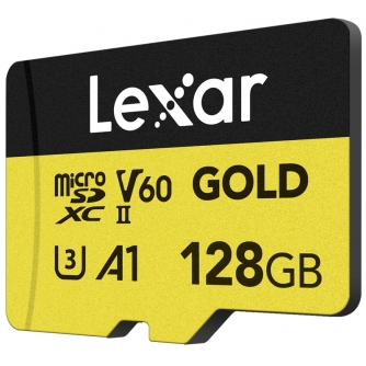 Sortimenta jaunumi - LEXAR MICROSD GOLD MICROSDXC UHS-II/C10/A1/U3 R280/W100 (V60) 128GB LMSGOLD128G- - perc šodien veikalā un ar piegādi