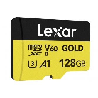 Sortimenta jaunumi - LEXAR MICROSD GOLD MICROSDXC UHS-II/C10/A1/U3 R280/W100 (V60) 128GB LMSGOLD128G- - perc šodien veikalā un ar piegādi
