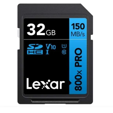 Lexar SDHC 800x Pro UHS-I cards, C10 (V10) U1, R150, 32GB /LSD0800P032G-BNNNG