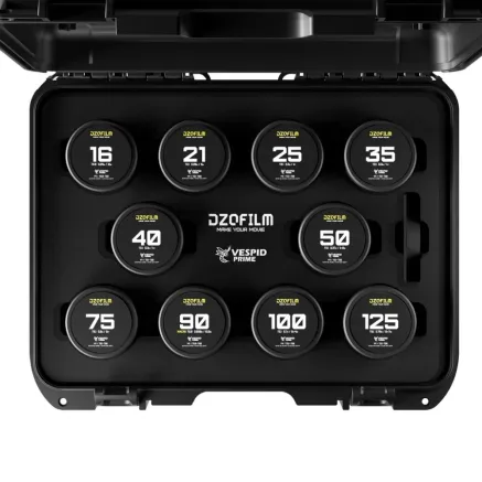 DZOFilm Vespid Prime 10-Lens Kit (16 T2.8 + 21/25/35/40/50/75/100/125 T2.1 + Macro 90 T2.8)
