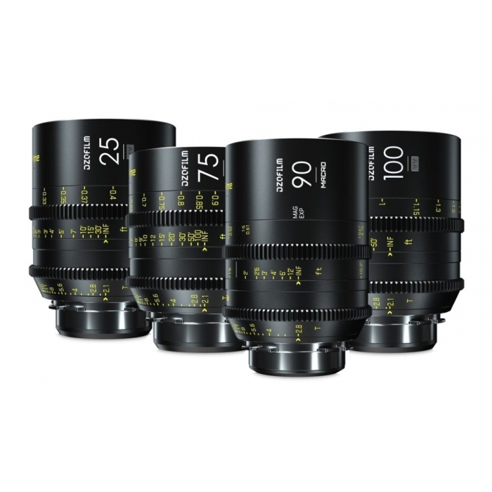 CINEMA Video objektīvi - DZOFILM Vespid Prime 4-Lens Kit (25/75/100 T2.1 + Macro 90 T2.8) - ātri pasūtīt no ražotāja