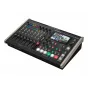Roland VR-6HD Direktu strēmēšanas AV mixers ar 4,3 collu skārienekrānu, 28 kanālu audio mikseri un tiešraides strēmēšanas saskarni profesionālai videoprodukcijai.