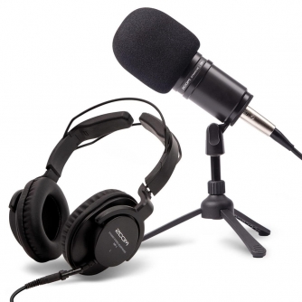 Mikrofoni - Zoom ZDM-1PMP podkāstu mikrofons ar austiņam komplekts - ātri pasūtīt no ražotāja