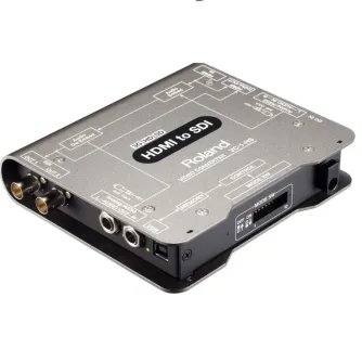 Roland VC-1-HS HDMI to SDI Video Converter with 3G/HD/SD SDI ports, audio embedding, and HDCP support for professional video signal conversion