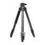 Fotopro X-Airfly statīvs pelēkā krāsā ar Flip Lock klempas sistēmu, oglekļa šķiedras kājām, smartfonu turētāju un regulējamu augstumu fotogrāfijai un videogrāfijai