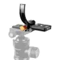 Fotopro X‑Rotator 75 ar oranžo regulēšanas pogu, uzstādīts uz Fotopro T5 statīva galvas, ar melnu C-veida skavu un ātru atbrīvošanas plati, lai ātri mainītu no horizontālas uz vertikālu pozīciju