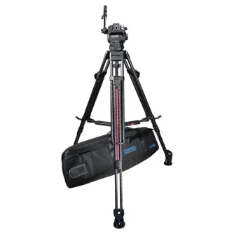 Cartoni FOCUS 8 2-St SDS CF System tripod with fluid head, adjustable legs, and carrying bag for lightweight camera support