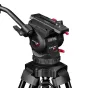 Гидравлический головной блок Cartoni FOCUS 8, установленный на 2-ступенчатом алюминиевом штативе Smart Stop для легкой поддержки камеры