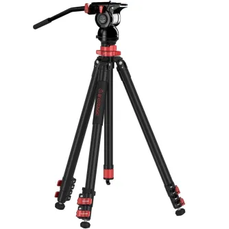 iFootage Gazelle TA6S-Uprise + Komodo K5S Tripod Bundle - Alumīnija statīvs ar fluidu galvu, ātrās atbrīvošanas plati un regulējamām kājām videogrāfijai un fotogrāfijai