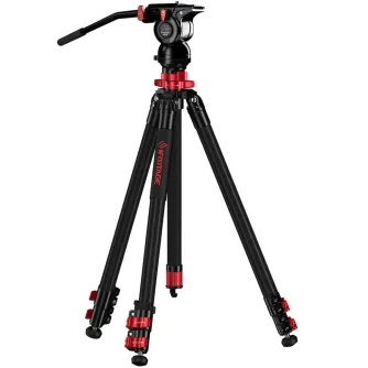 iFootage Gazelle TC6S-Uprise + Komodo K5S Tripod Bundle - Karbonfiberu statīvs ar fluido galvu un ātrās atbrīvošanas plati