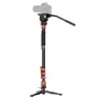 iFootage Cobra 3 Karbonfībera monopods ar Komodo K5S flūda galvu - Viegls, regulējams monopods ar gludu panoramēšanu un slīpumu profesionālai videogrāfijai