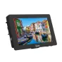 Ikan Saga 7 High Bright Monitor Deluxe Kit displaying a colorful canal scene on its 7" 1920x1200 IPS screen, featuring HDMI and 3G-SDI ports.
