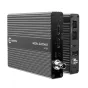 Kiloview MG300 V2 4K NDI-HX to SDI/HDMI Decoder - Front and rear views of the compact media gateway featuring HDMI, Ethernet, and audio interfaces.
