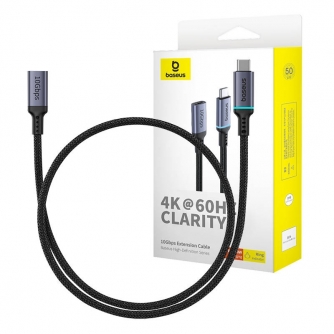Baseus Высококачественный удлинительный кабель USB-C Male to Female 10Gbps, 0,5 м (черный) B0063370C111-00