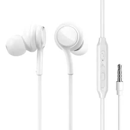 Joyroom Wired Earphones JR-EW02, Half in Ear (White) JR-EW02 White