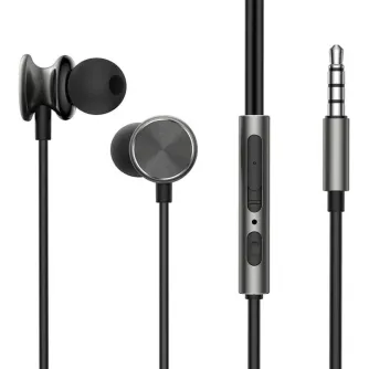Headphones - Joyroom Wired Earphones JR-EW03, Half in Ear (Dark Grey) JR-EW03 Dark Gray - quick order from manufacturer