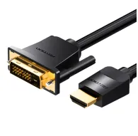 Video vadi, kabeļi - HDMI to DVI Cable 1m Vention ABFBF (Black) ABFBF - ātri pasūtīt no ražotājaVideo vadi, kabeļi - HDMI to DVI Cable 1m Vention ABFBF (Black) ABFBF - ātri pasūtīt no ražotāja