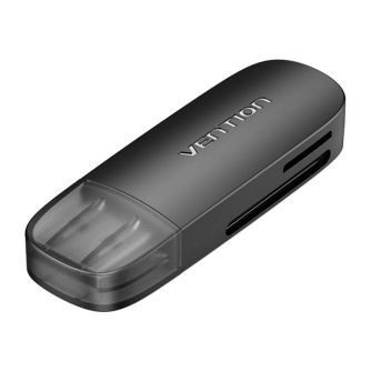 Memory Cards - 2-in-1 USB 2.0 A (SD+TF) Memory Card Reader Vention CLEB0 (black) CLEB0 - buy today in store and with delivery