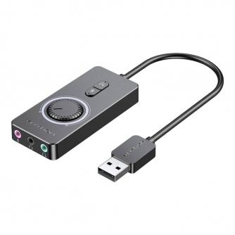 Audio vadi, adapteri - Ārējā USB 2.0 audio karte Vention CDRBF 1m (melna) CDRBF - perc šodien veikalā un ar piegādi