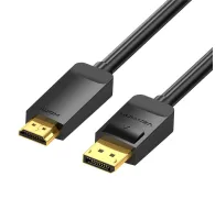 Video vadi, kabeļi - 4K DisplayPort to HDMI Cable 3m Vention HAGBI (Black) - быстрый заказ от производителяVideo vadi, kabeļi - 4K DisplayPort to HDMI Cable 3m Vention HAGBI (Black) - быстрый заказ от производителя
