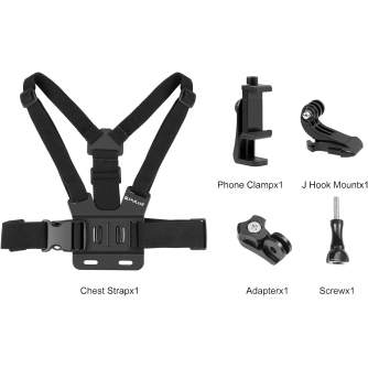Sporta kameru aksesuāri - Regulējama ķermeņa stiprinājuma josta krūšu siksna PULUZ - ātri pasūtīt no ražotāja