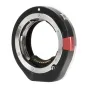 Techart TZG-01 virzītais adapteris Contax G un Nikon Z montāžām, ar kompakto dizainu, sarkano bloķēšanas pogu un vairākiem skrūvēm.