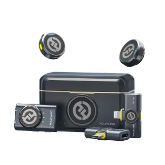 Wireless Lavalier Microphones - Hollyland Lark M2 Combo ar USB Type-C un Lighting priekš Android un iPhone (Shine Charcoal) - buy today in Master Foto store and with delivery Best choise selected by experts