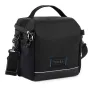 Tenba Skyline V2 8 Shoulder Bag featuring durable fabric, reinforced stitching, multiple compartments including a zippered main compartment, side mesh pockets, and a removable shoulder strap.