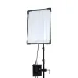 Falcon Eyes RX-718 III-K1 RGB LED Panel mounted on a tripod with a controller and softbox attachment