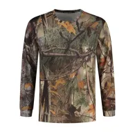 Stealth Gear garais piedurkņu kamuflāžas T-krekls ar reālistisku meža printu, viegla auduma un ātri žūstoša dizaina outdoor entuziastiem.Stealth Gear garais piedurkņu kamuflāžas T-krekls ar reālistisku meža printu, viegla auduma un ātri žūstoša dizaina outdoor entuziastiem.