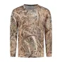 Stealth Gear long sleeve T-shirt size L with realistic reed camouflage pattern, front view, full garment, lightweight quick-dry antibacterial fabric.