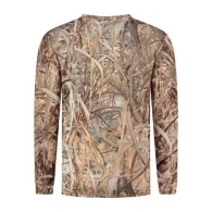 Stealth Gear XL long-sleeve T-shirt back view with realistic reed camouflage patternStealth Gear XL long-sleeve T-shirt back view with realistic reed camouflage pattern