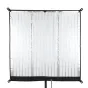 Falcon Eyes RX-120TDX III-K1 116x117 cm LED panel with a black frame, silver reflective surface, and control panel at the bottom.