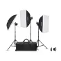 Professional Godox MS200V D Trio Studio Flash Kit with softboxes, umbrella, and carrying bag for portable studio lighting