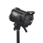 Godox MS300V F studio flash unit with LCD control panel and hot shoe mount on adjustable light stand